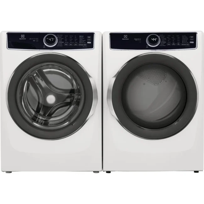 Electrolux washer and dryer set - 27 inches, 5.2 cu. ft. + 8.0 cu. ft., white - ELFW7537AW & ELFE753CAW