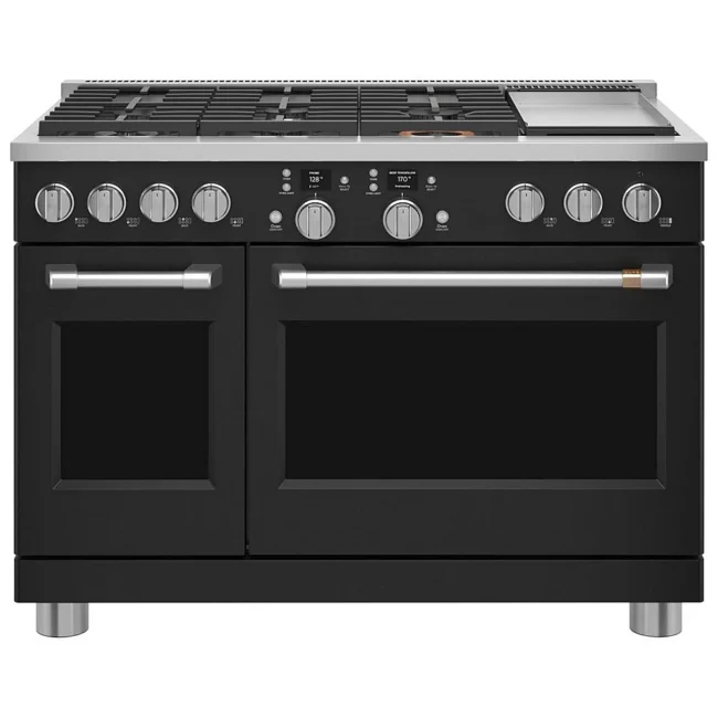 GE Café dual-energy stove, 48", black - C2Y486P3T2D1