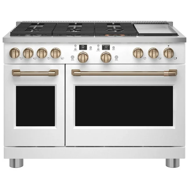 Cuisinière à biénergie GE Café, 48 pouces, blanc – C2Y486P4TW2
