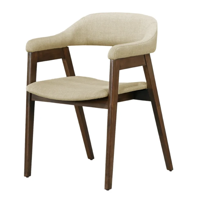 Chaises de cuisine Monarch – Ensemble de 2 chaises noyer brun / tissu sable - I-1367