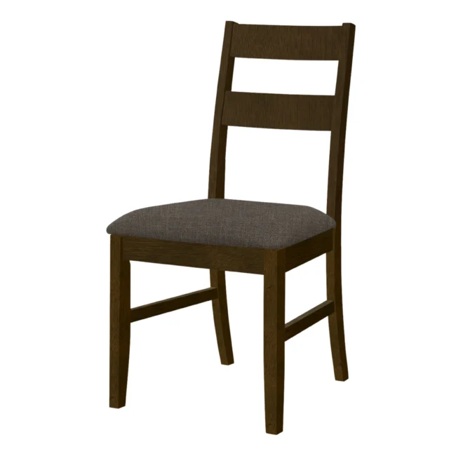 Chaises de cuisine modernes Monarch, noyer brun, tissu brun – I-1396