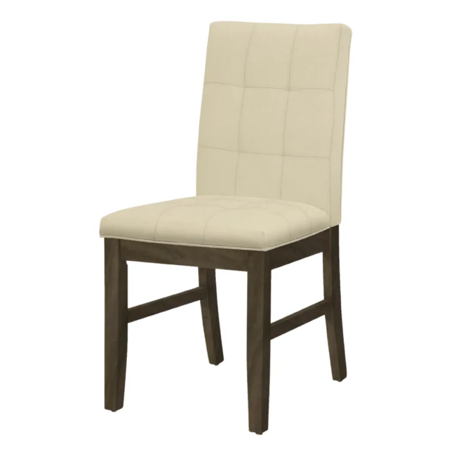 Chaises de cuisine Monarch – Ensemble de 2 chaises gris / tissu crème - I-1376