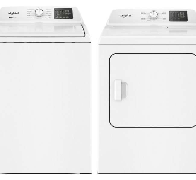 Ensemble laveuse sécheuse WHIRLPOOL 27 pouces blanc – WTW4107SW & YWED4105SW