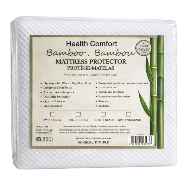 Protège-matelas Bamboo Health Comfort – imperméable, doux et respirant