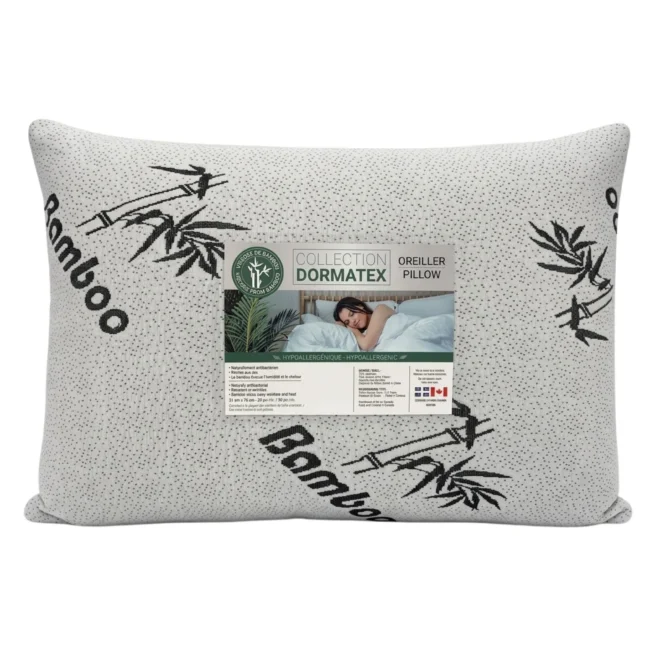 Oreiller bambou Dormatex – ajustable, hypoallergénique et respirant