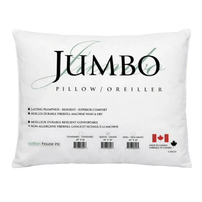 Oreiller Cotton House Jumbo – confortable, durable et hypoallergénique