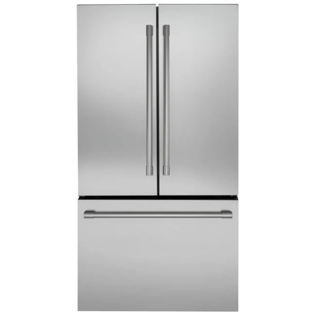Réfrigérateur à portes françaises Monogram – 36 pouces, 23,1 pi³, profondeur de comptoir, inox – ZWE23NSTSS