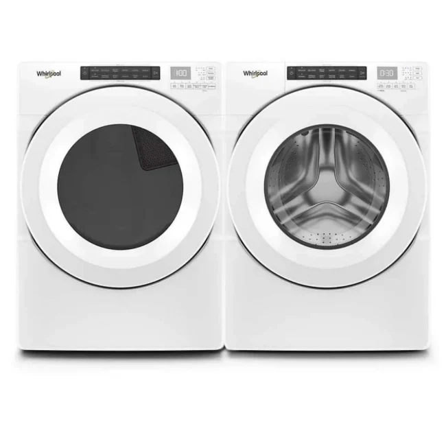 Ensemble laveuse sécheuse frontale WHIRLPOOL 27 pouces blanc – WFW560CHW & YWED560LHW