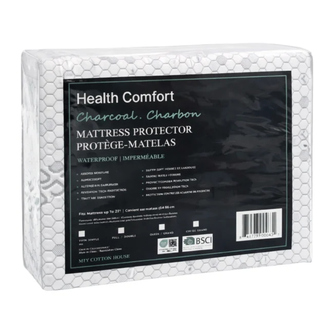 Protège-matelas Charcoal Health Comfort – imperméable, respirant et hypoallergénique
