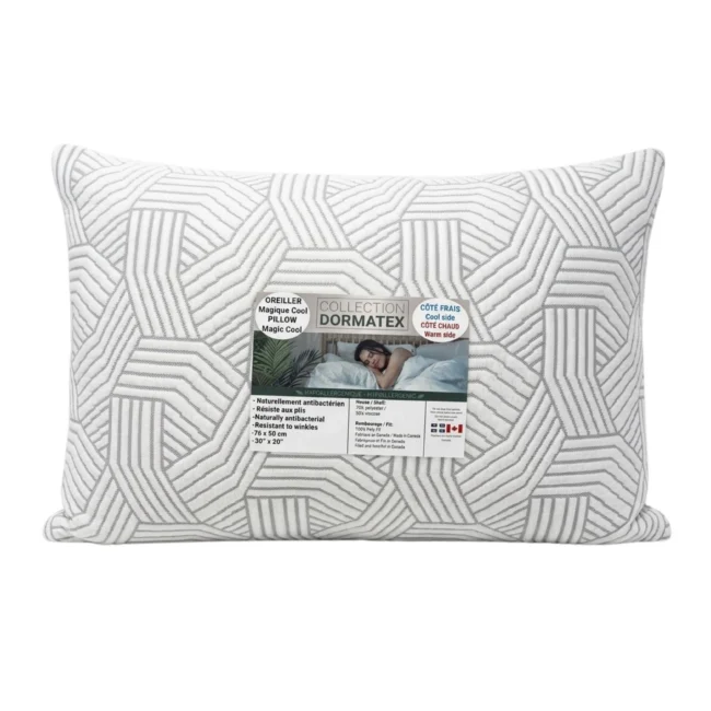 Oreiller Dormatex Magic Cool – hypoallergénique, côté frais et chaud