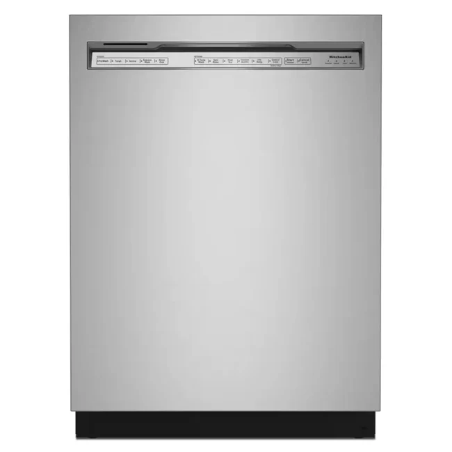 Lave-vaisselle encastré KitchenAid – 24 pouces, 47 dB, 12 couverts, inox – KDFE105PPS