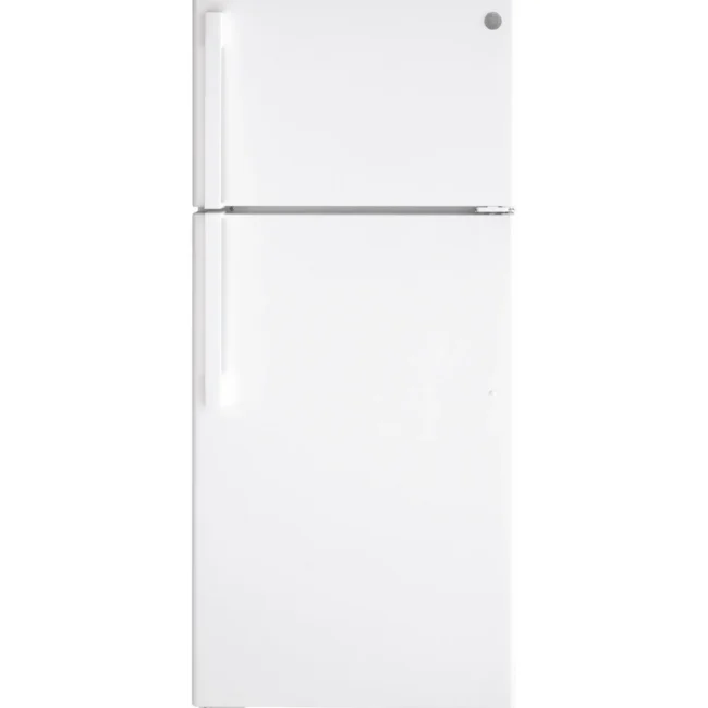 Réfrigérateur GE à congélateur supérieur, 28 pouces, blanc – GTE17GTNRWW