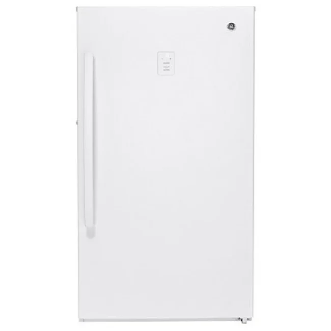 Congélateur vertical GE – 28 pouces, 14,1 pi³, blanc – FUF14SMRFWW