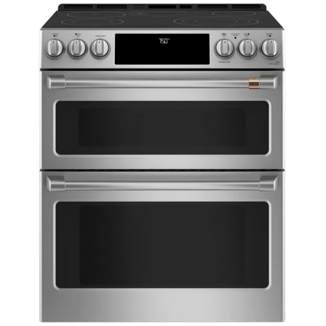 Cuisinière électrique GE Café – 30 pouces, four double 6,7 pi³, inox – CCES750P2MS1