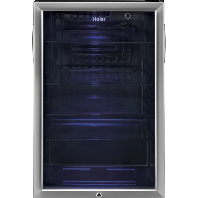 Cellier à boissons compact Haier – 21 pouces, 4,36 pi³, inox – HEBF100BXS