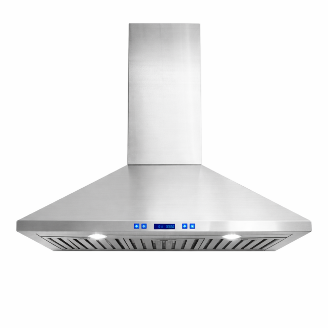 LUX wall-mounted hood - 36 inch, 870 CFM, 6 speeds, LCD, stainless steel - KW36LCD