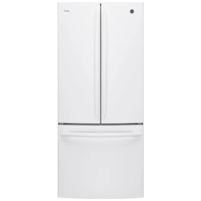 Réfrigérateur GE Profile à portes françaises – 30 pouces, 20.8 pi³, blanc – PNE21NGLKWW