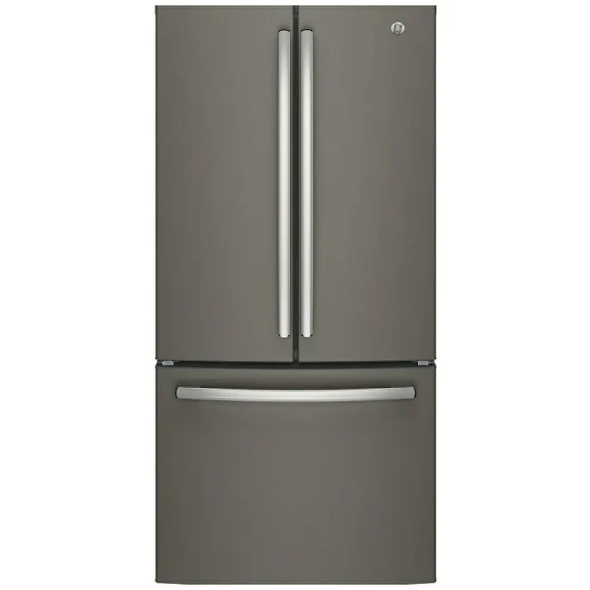 GE 33-inch French door refrigerator with water and ice, slate - GWE19JMLES