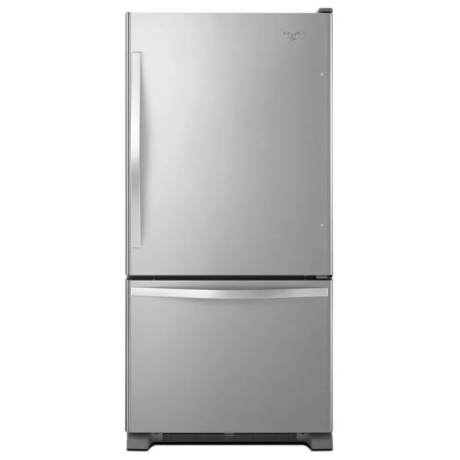 Réfrigérateur à congélateur inférieur Whirlpool – 30 pouces, 18.5 pi³, Acier inoxydable – WRB329RFBM