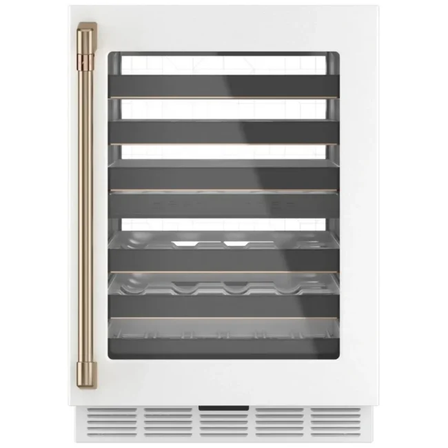 Cellier à vin Café blanc mat 24 pouces, 46 bouteilles, double zone – CCP06DP4PW2