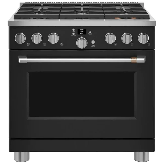 Cuisinière Café gaz noir 36 pouces, 6,2 pi³, convection – CGY366P3TD1
